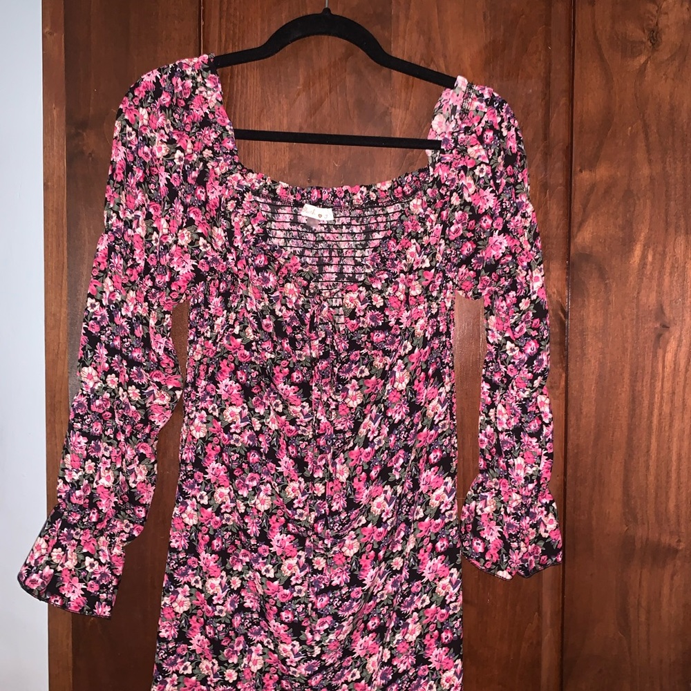 Pink floral dress